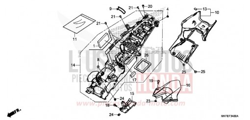 GARDE-BOUE ARRIERE CBR1000S1K de 2019